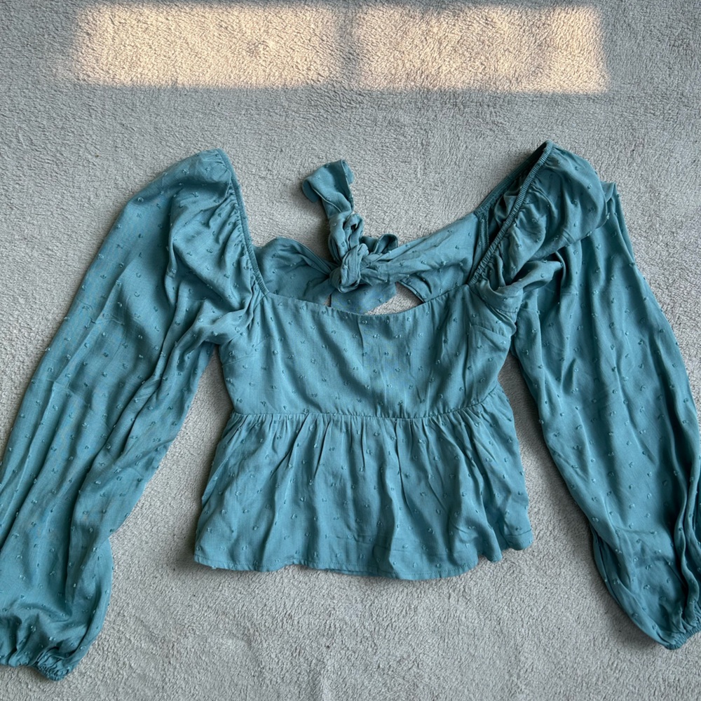 Blue Altar’d State babydoll tie top